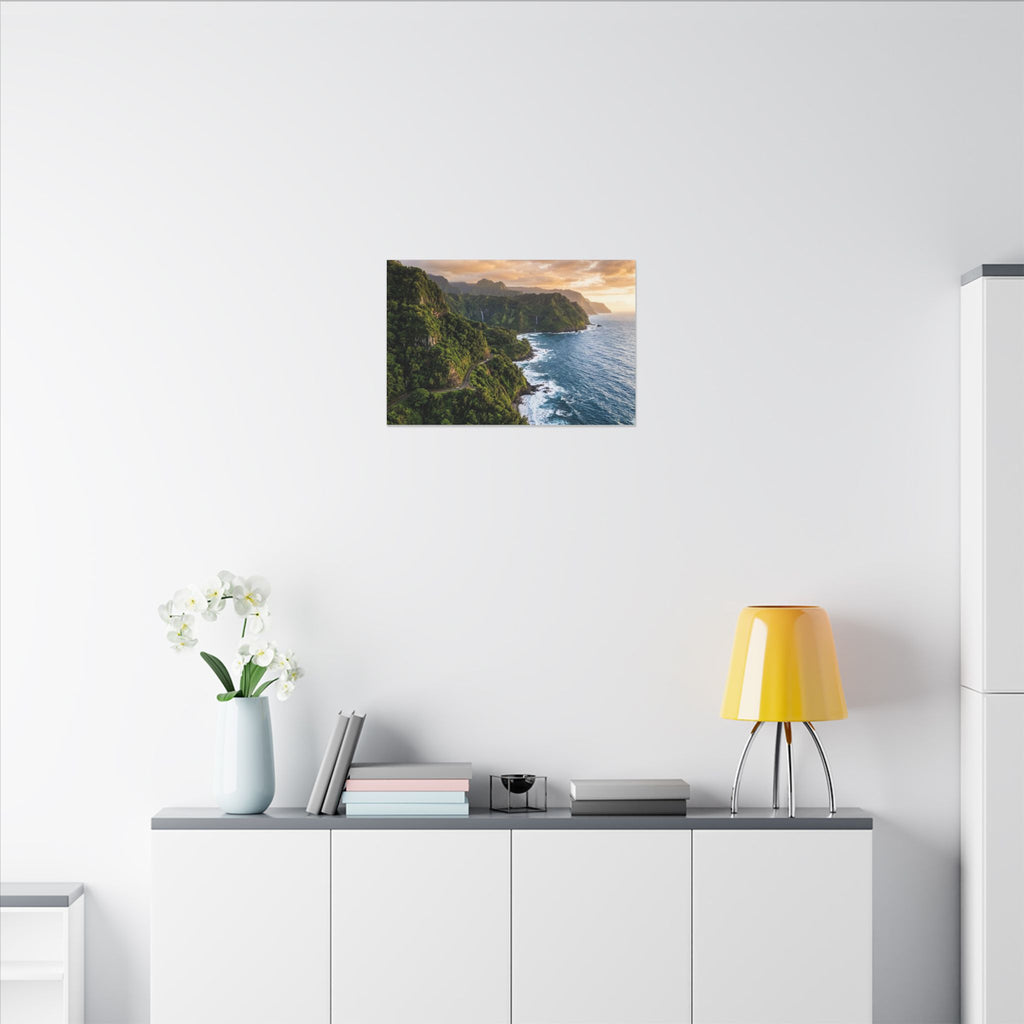 Maui Coast Canvas Wall Art - Road to Hana Print, Hawaii Landscape, Tropical Decor, Stretched Canvas
