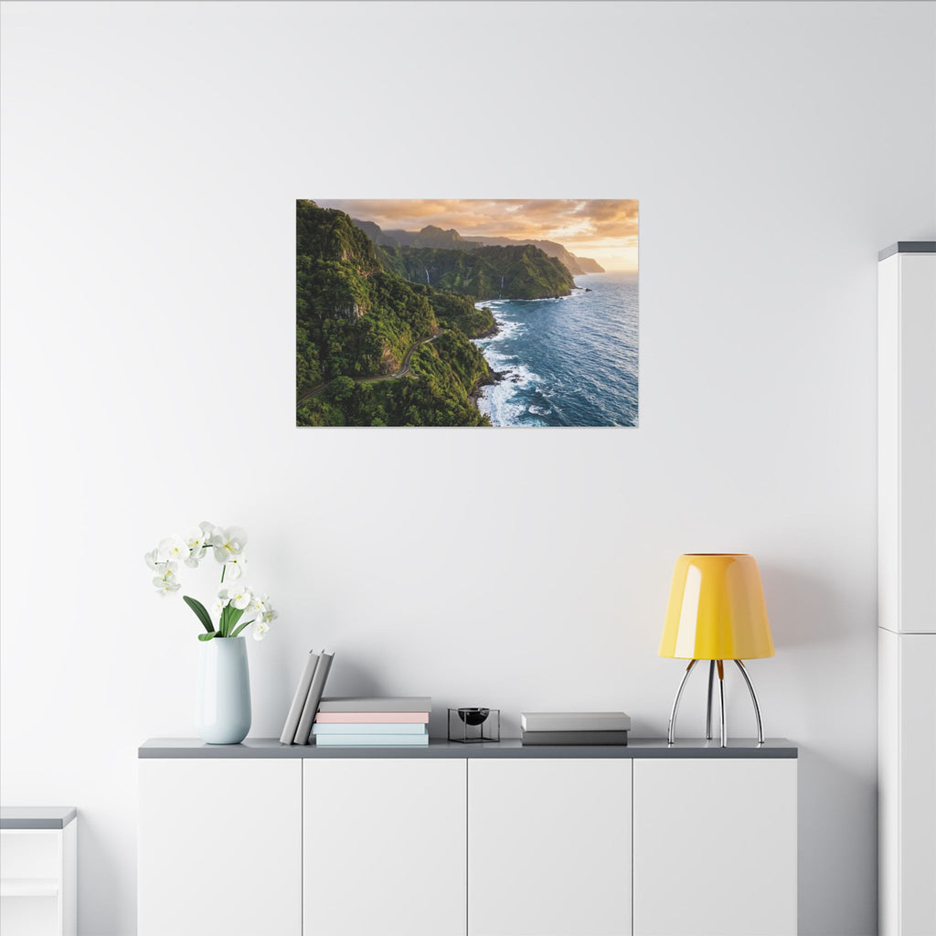 Maui Coast Canvas Wall Art - Road to Hana Print, Hawaii Landscape, Tropical Decor, Stretched Canvas
