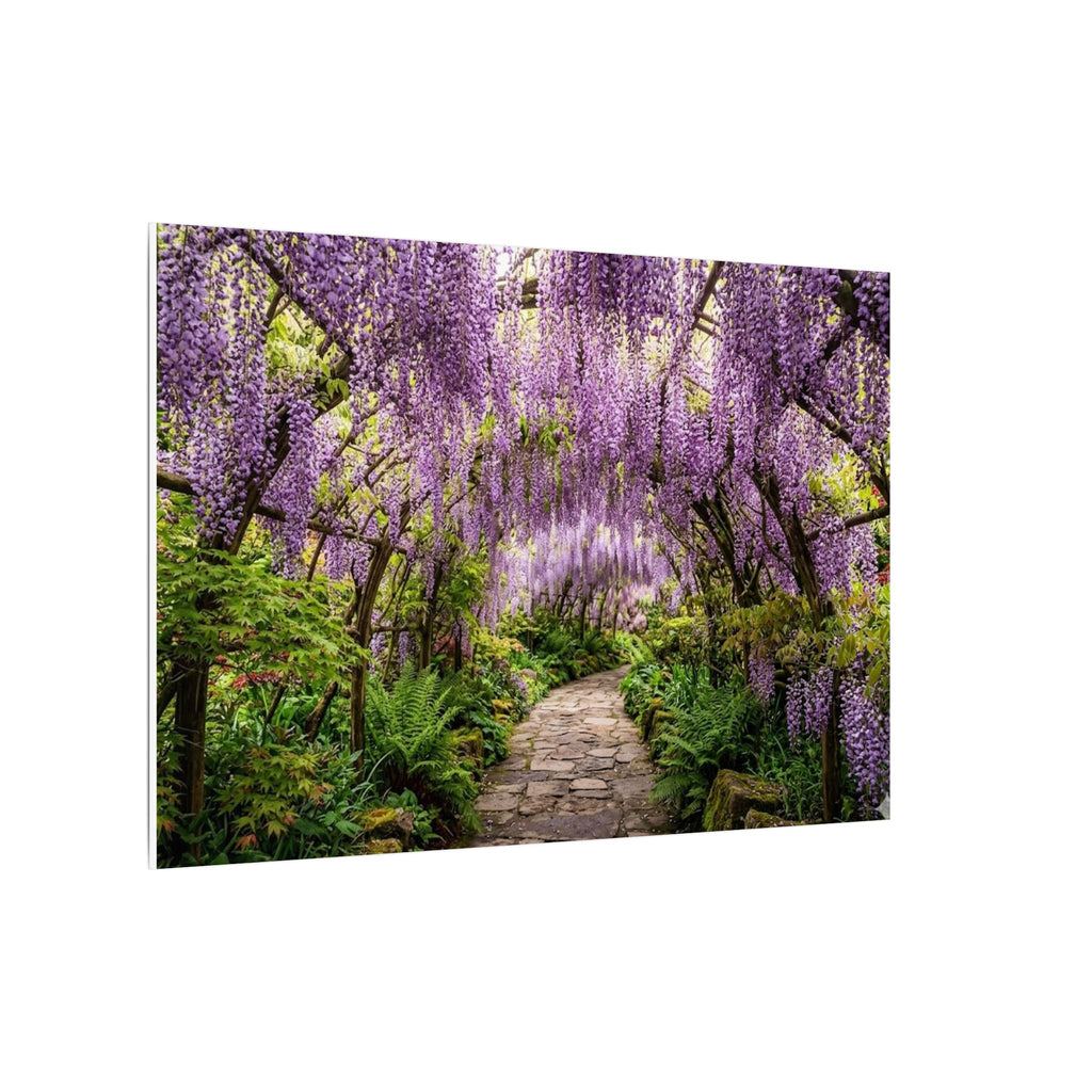 Wisteria Tunnel Canvas Wall Art - Purple Flower Print, Japanese Garden, Floral Decor, Stretched Canvas
