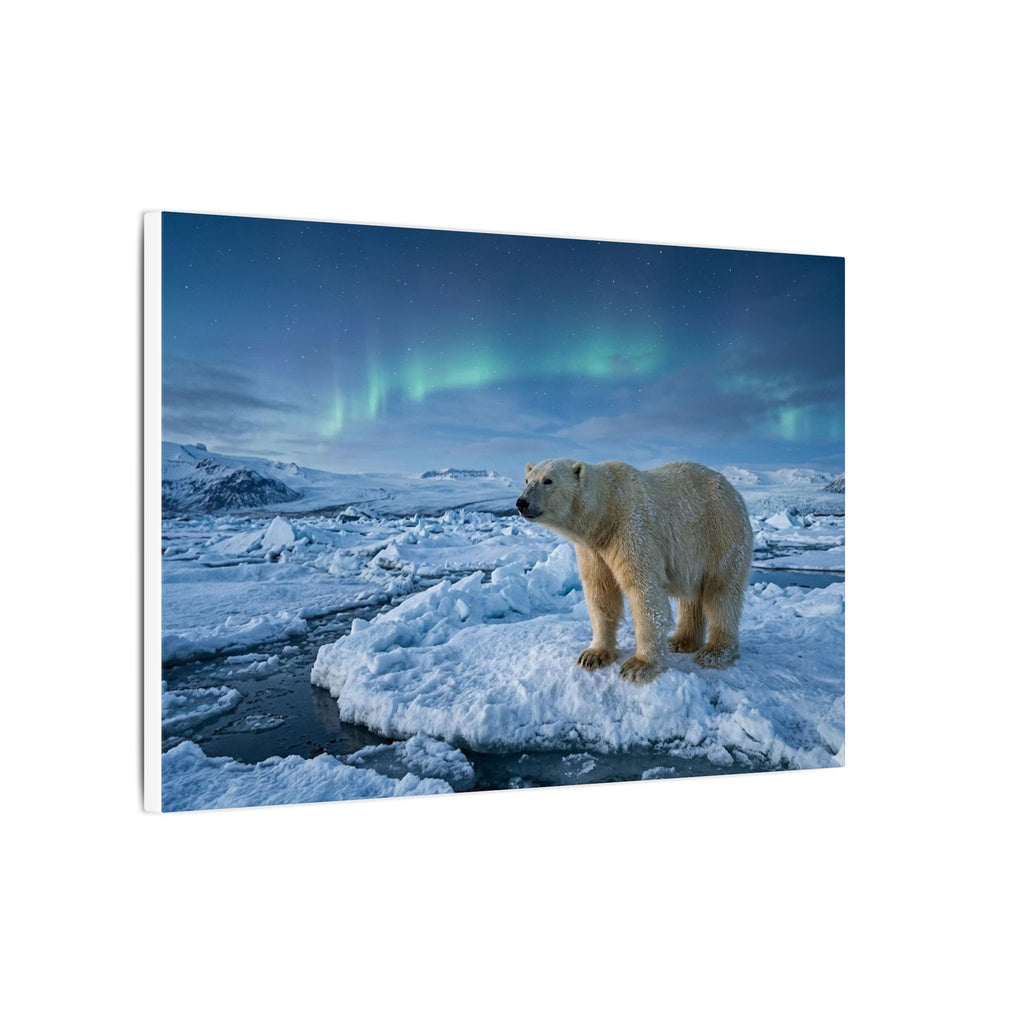 Polar Bear Canvas Wall Art - Arctic Wildlife Print, Snow Landscape, Nature Photography, Stretched Canvas