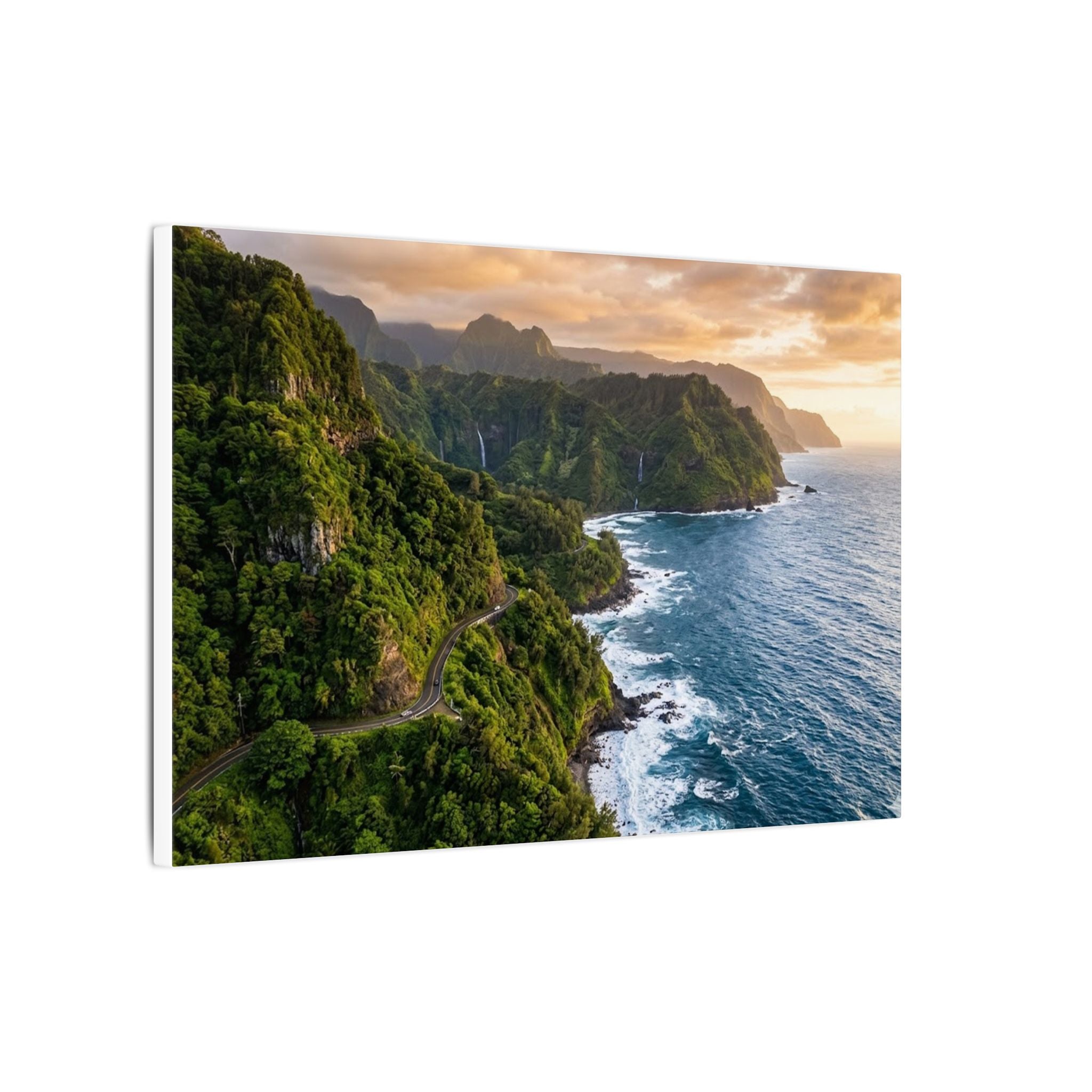 Maui Coast Canvas Wall Art - Road to Hana Print, Hawaii Landscape, Tropical Decor, Stretched Canvas