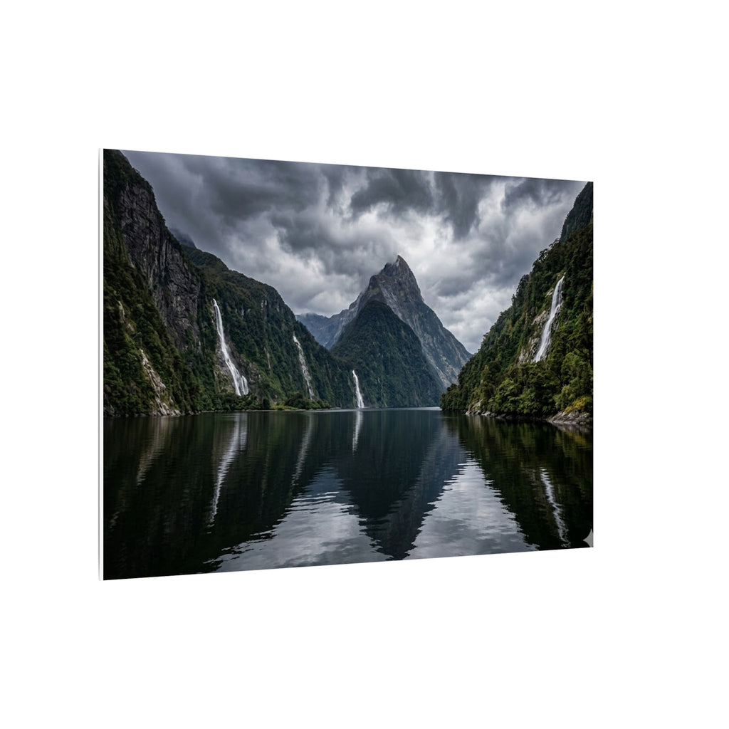 Milford Sound Canvas Wall Art - New Zealand Print, Mountain Fjord, Nature Photography, Stretched Canvas
