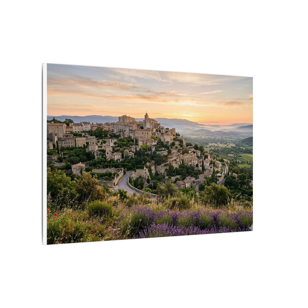 Provence Village Canvas Wall Art - French Countryside Print, Hilltop Town, European Decor, Stretched Canvas