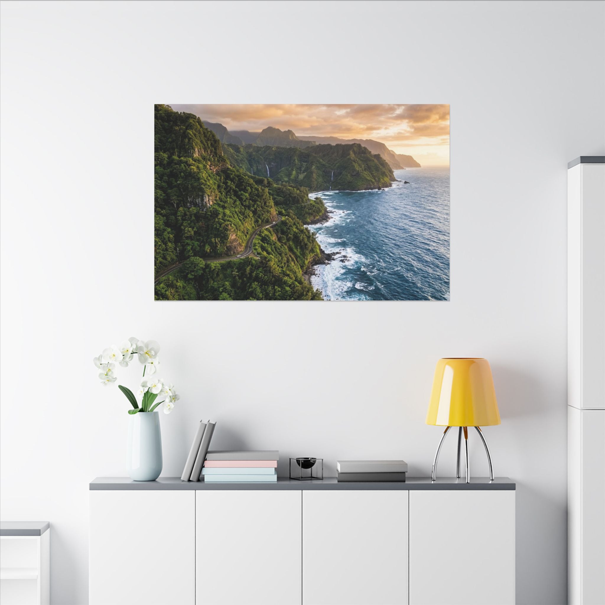 Maui Coast Canvas Wall Art - Road to Hana Print, Hawaii Landscape, Tropical Decor, Stretched Canvas