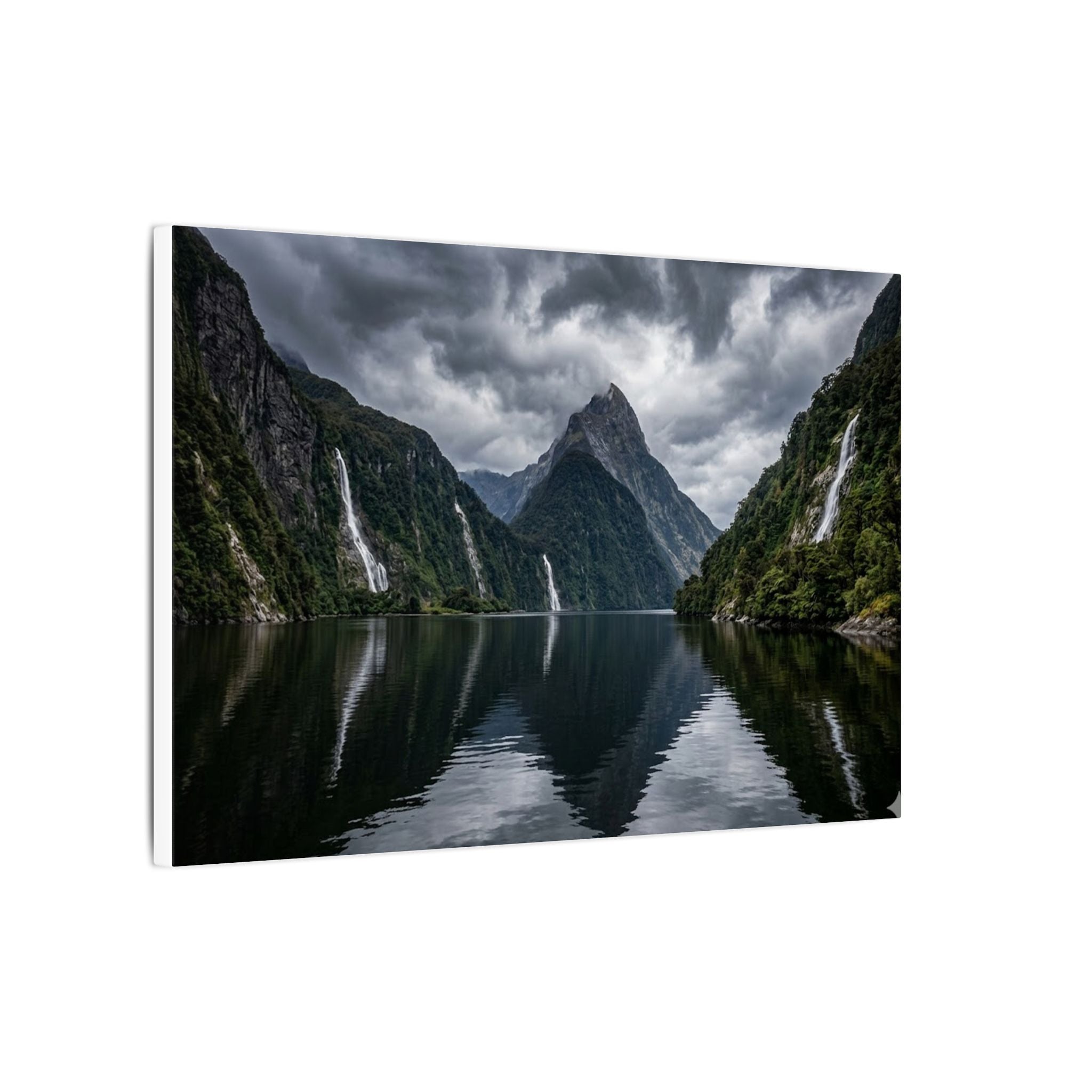Milford Sound Canvas Wall Art - New Zealand Print, Mountain Fjord, Nature Photography, Stretched Canvas