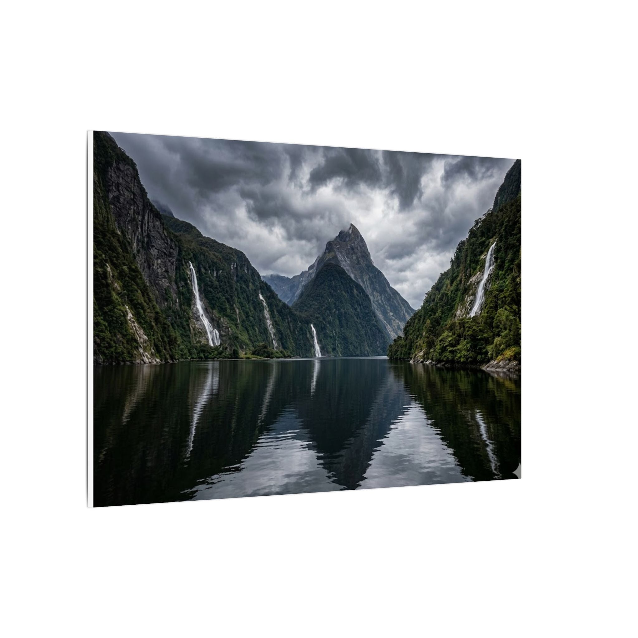 Milford Sound Canvas Wall Art - New Zealand Print, Mountain Fjord, Nature Photography, Stretched Canvas