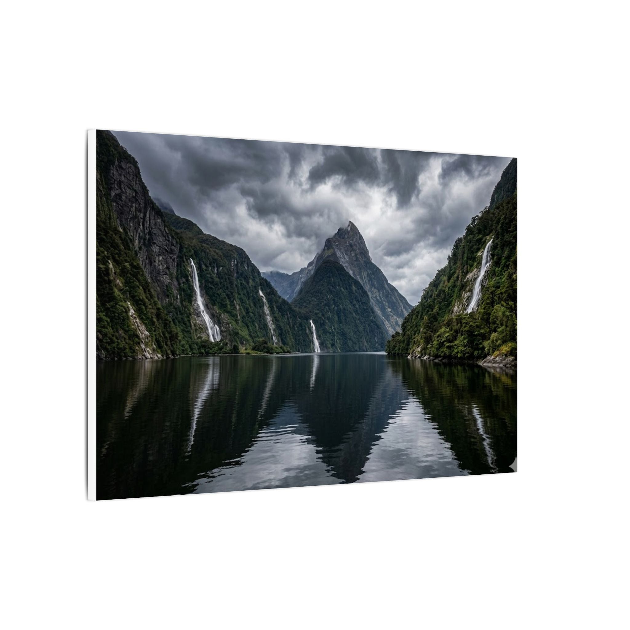 Milford Sound Canvas Wall Art - New Zealand Print, Mountain Fjord, Nature Photography, Stretched Canvas