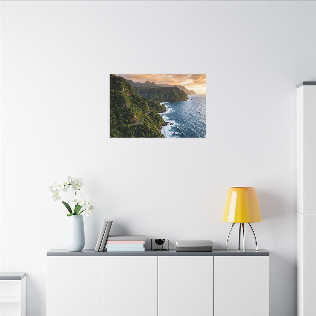 Maui Coast Canvas Wall Art - Road to Hana Print, Hawaii Landscape, Tropical Decor, Stretched Canvas
