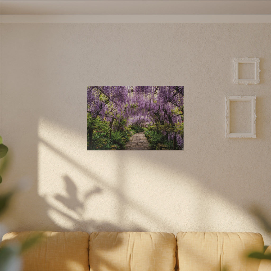 Wisteria Tunnel Canvas Wall Art - Purple Flower Print, Japanese Garden, Floral Decor, Stretched Canvas