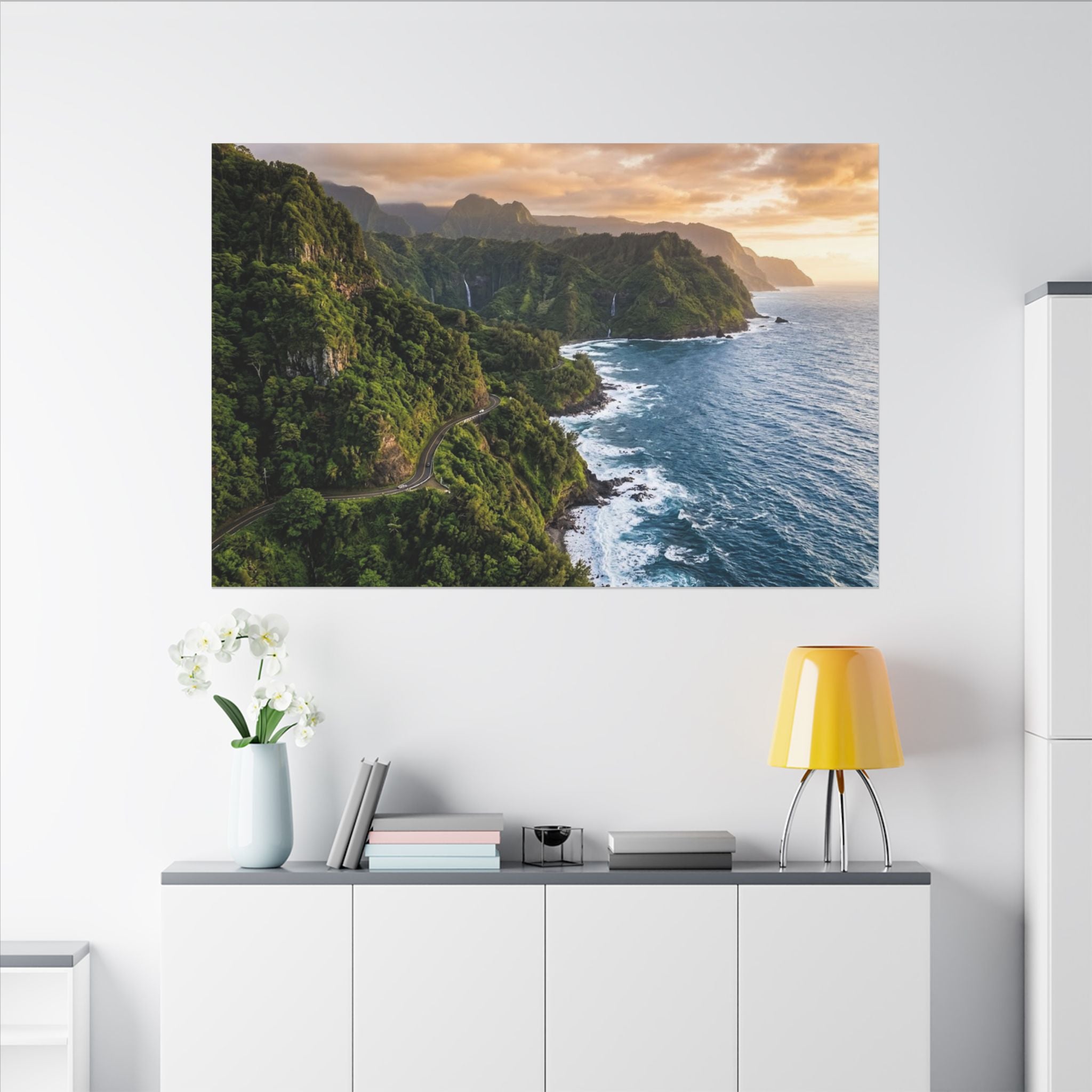 Maui Coast Canvas Wall Art - Road to Hana Print, Hawaii Landscape, Tropical Decor, Stretched Canvas