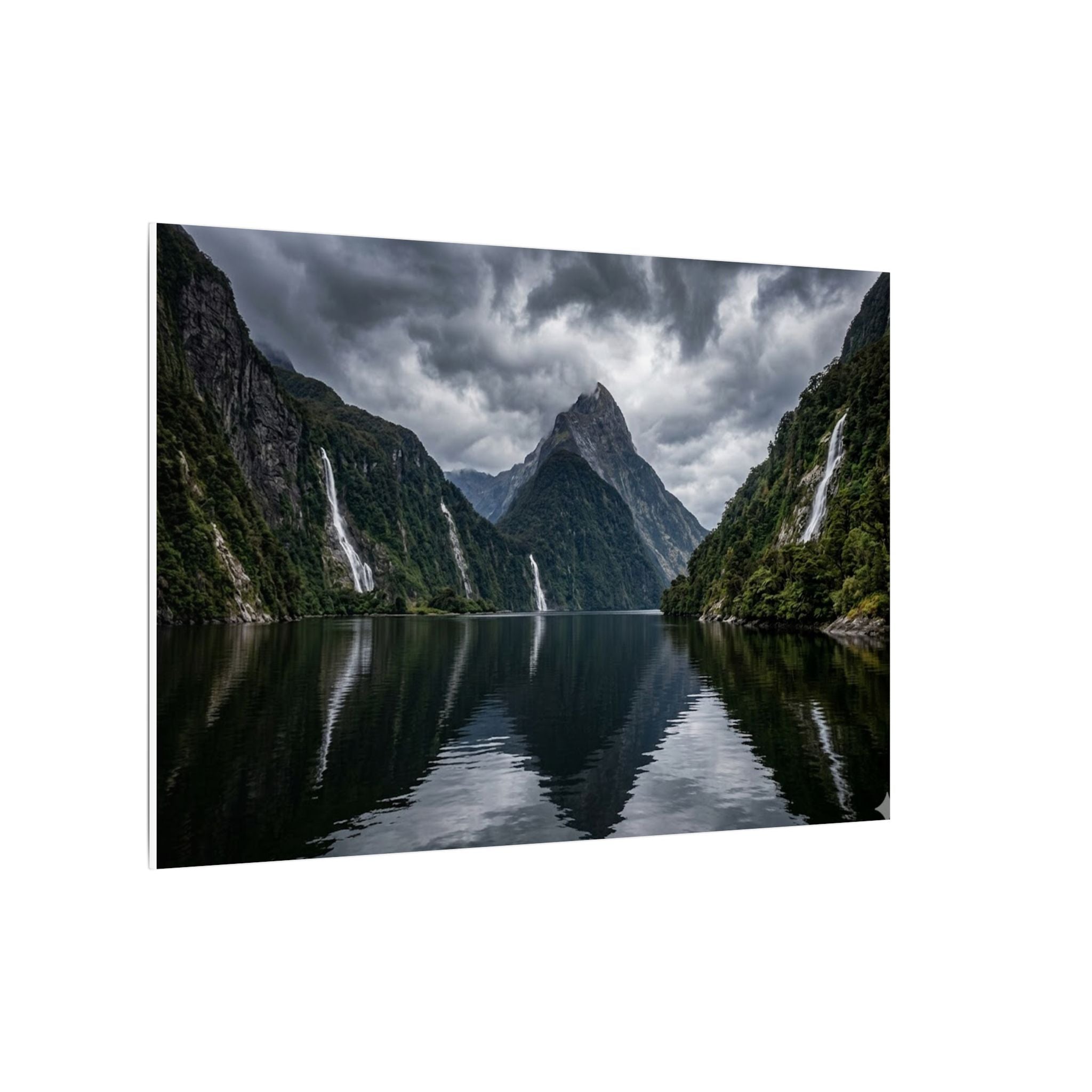 Milford Sound Canvas Wall Art - New Zealand Print, Mountain Fjord, Nature Photography, Stretched Canvas