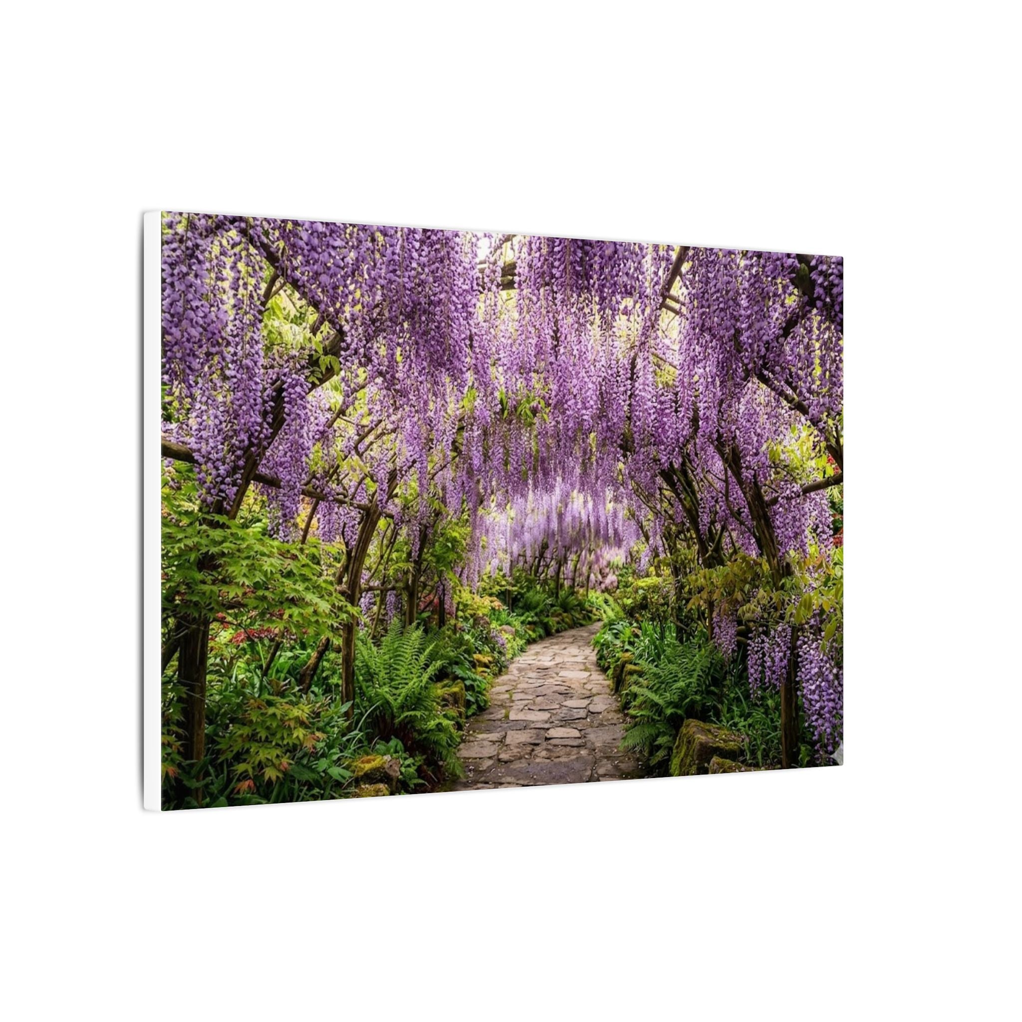 Wisteria Tunnel Canvas Wall Art - Purple Flower Print, Japanese Garden, Floral Decor, Stretched Canvas