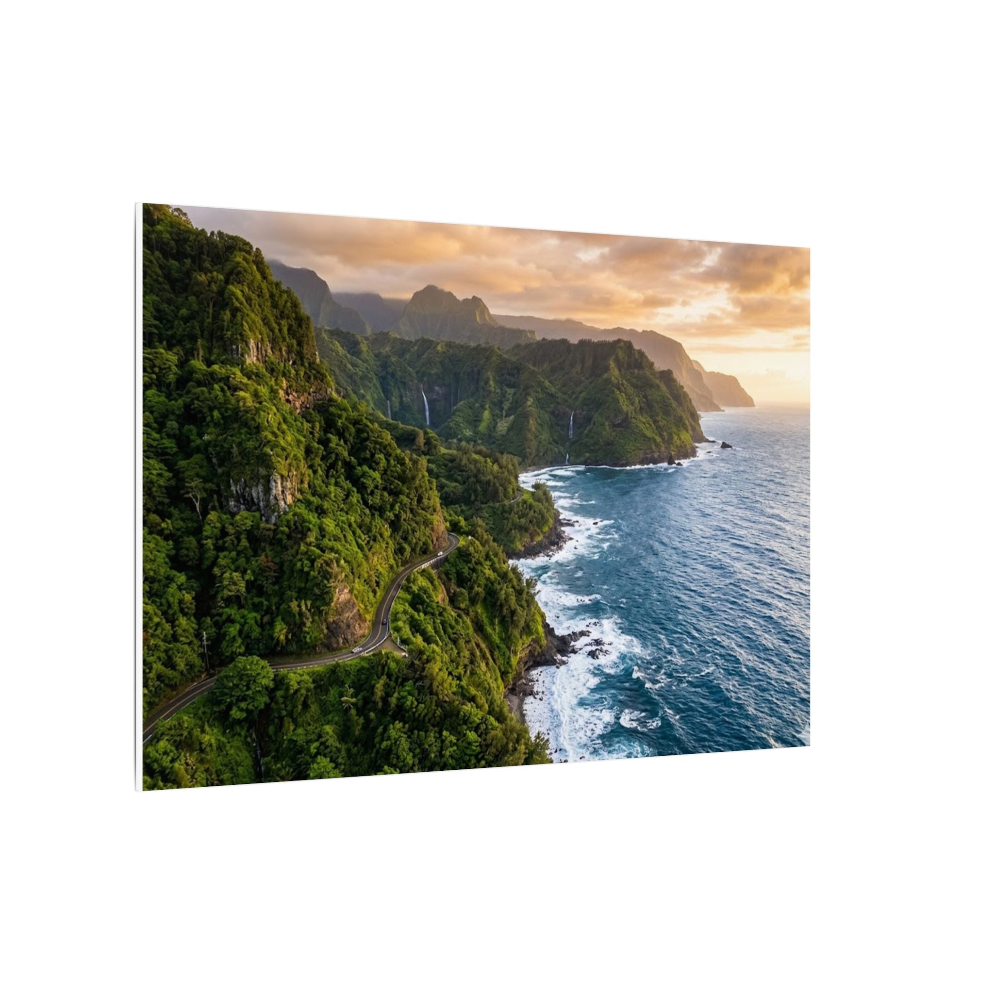 Maui Coast Canvas Wall Art - Road to Hana Print, Hawaii Landscape, Tropical Decor, Stretched Canvas