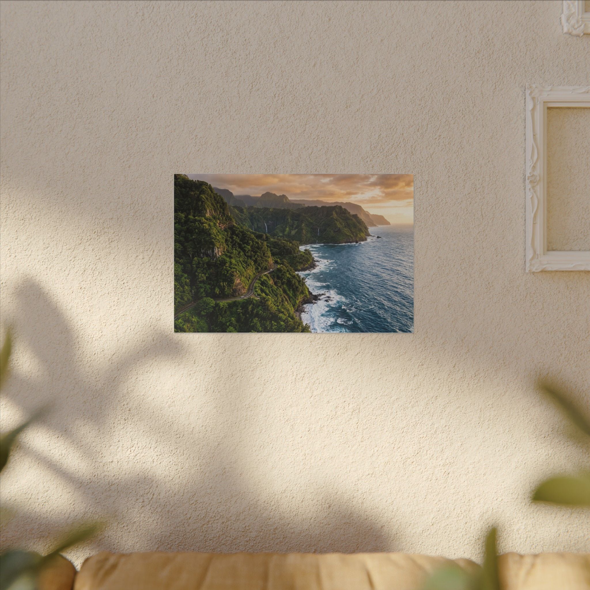 Maui Coast Canvas Wall Art - Road to Hana Print, Hawaii Landscape, Tropical Decor, Stretched Canvas