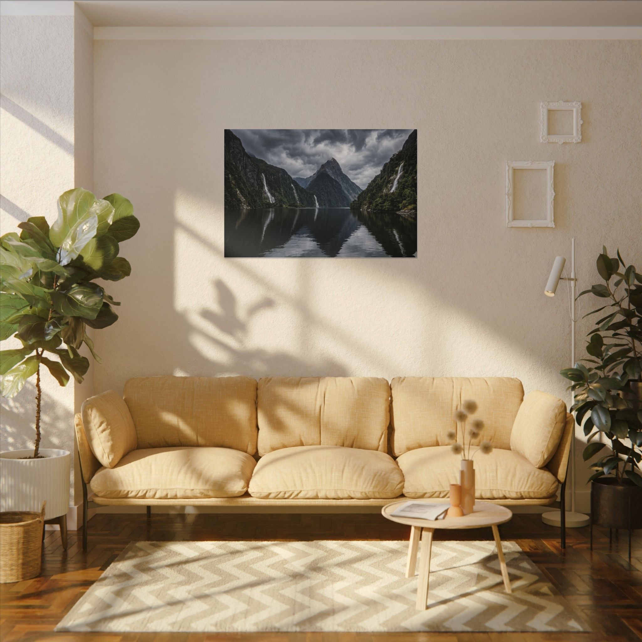 Milford Sound Canvas Wall Art - New Zealand Print, Mountain Fjord, Nature Photography, Stretched Canvas
