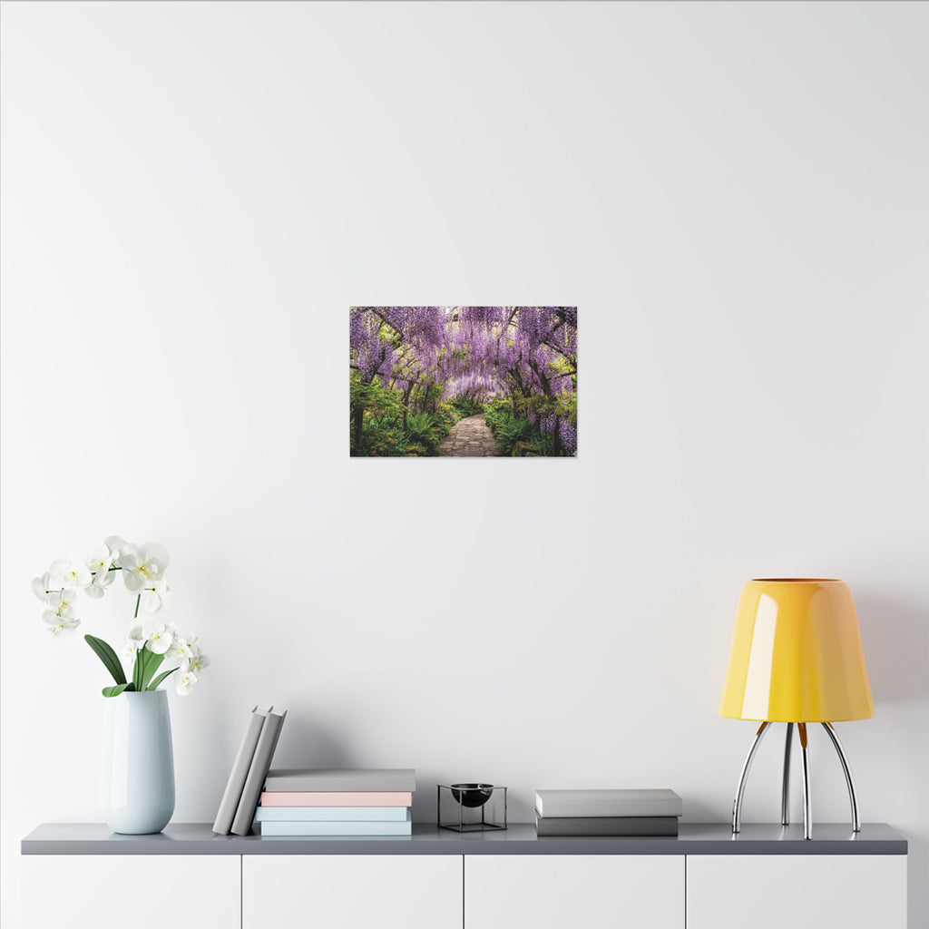 Wisteria Tunnel Canvas Wall Art - Purple Flower Print, Japanese Garden, Floral Decor, Stretched Canvas
