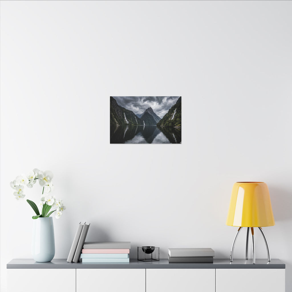 Milford Sound Canvas Wall Art - New Zealand Print, Mountain Fjord, Nature Photography, Stretched Canvas