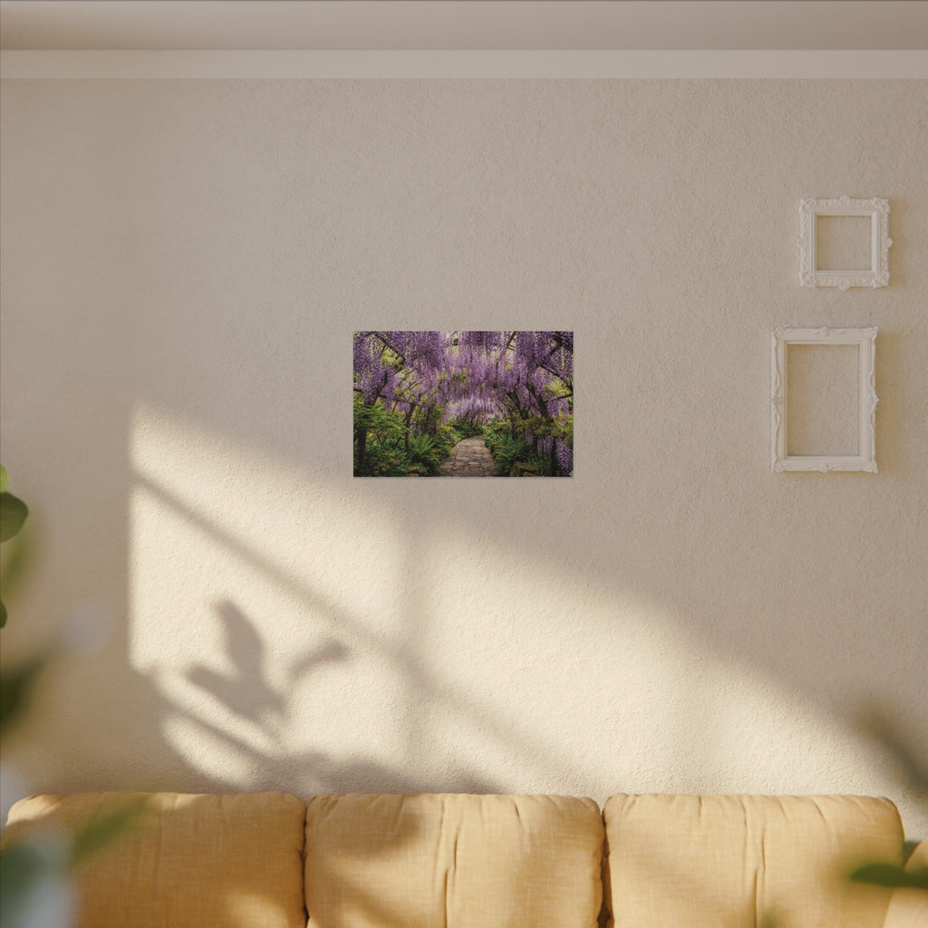 Wisteria Tunnel Canvas Wall Art - Purple Flower Print, Japanese Garden, Floral Decor, Stretched Canvas