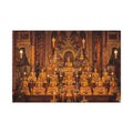 Thai Buddha Temple Canvas Wall Art - Golden Shrine Print, Bangkok Art, Southeast Asia Decor, Stretched Canvas