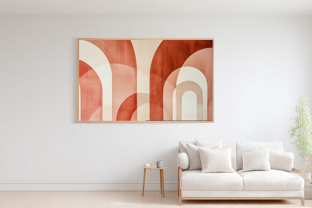 Hand-picked Abstract Arches Terracotta Giclée Print — Dreamy Luxe Modern for the Home Office, Ready-to-Hang Modern-Home Friend Gift — abstract-arches-terracotta-bedroom-wall-art.jpg