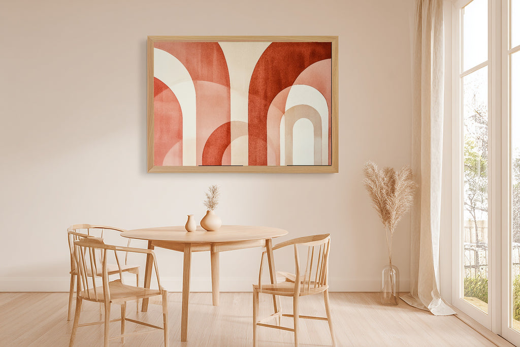 Hand-picked Abstract Arches Terracotta Giclée Print — Dreamy Luxe Modern for the Home Office, Ready-to-Hang Modern-Home Friend Gift — abstract-arches-terracotta-dining-room-wall-art.jpg