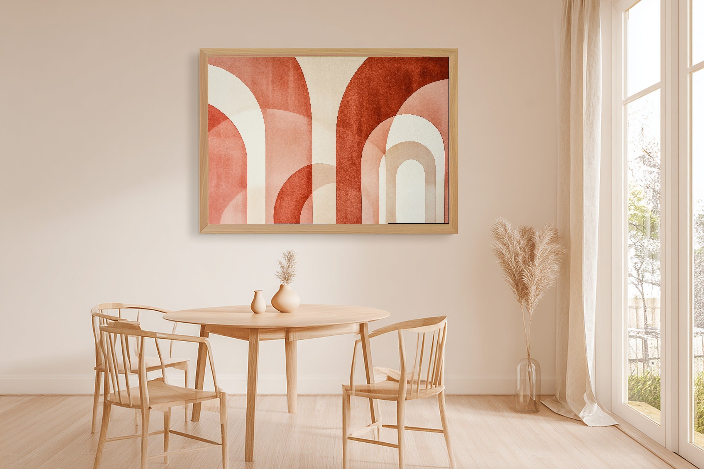 Hand-picked Abstract Arches Terracotta Giclée Print — Dreamy Luxe Modern for the Home Office, Ready-to-Hang Modern-Home Friend Gift — abstract-arches-terracotta-dining-room-wall-art.jpg