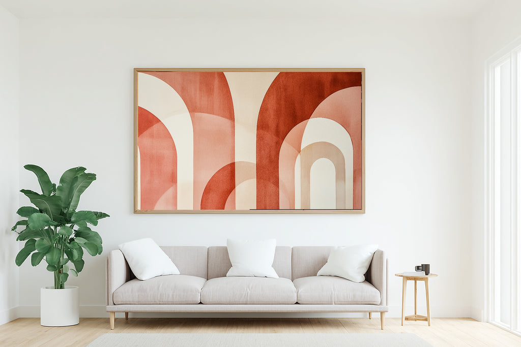Hand-picked Abstract Arches Terracotta Giclée Print — Dreamy Luxe Modern for the Home Office, Ready-to-Hang Modern-Home Friend Gift — abstract-arches-terracotta-living-room-wall-art.jpg