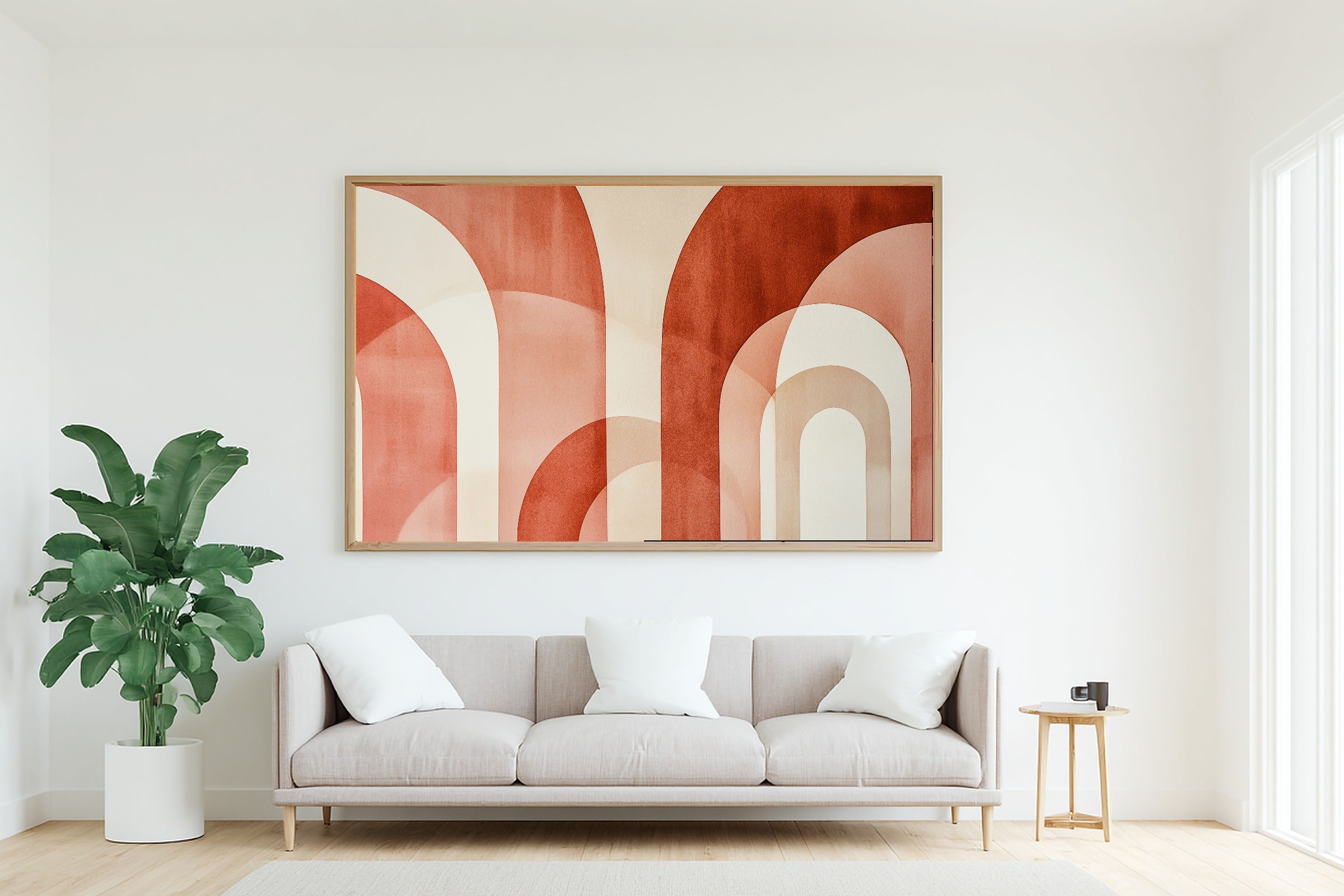 Hand-picked Abstract Arches Terracotta Giclée Print — Dreamy Luxe Modern for the Home Office, Ready-to-Hang Modern-Home Friend Gift — abstract-arches-terracotta-living-room-wall-art.jpg