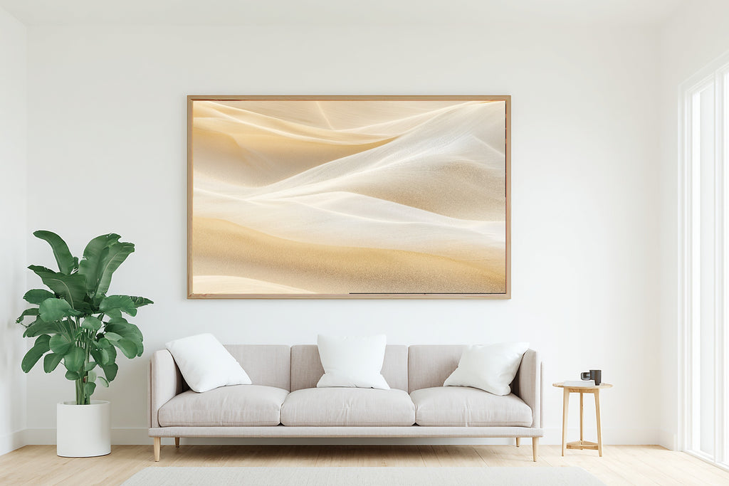 Abstract Desert Sand Ribbons Museum-Quality Canvas, Luxe Modern Wall Art, Muted Warm Neutrals Entryway Art, Gift for Home Owners — abstract-desert-sand-ribbons-living-room-wall-art.jpg