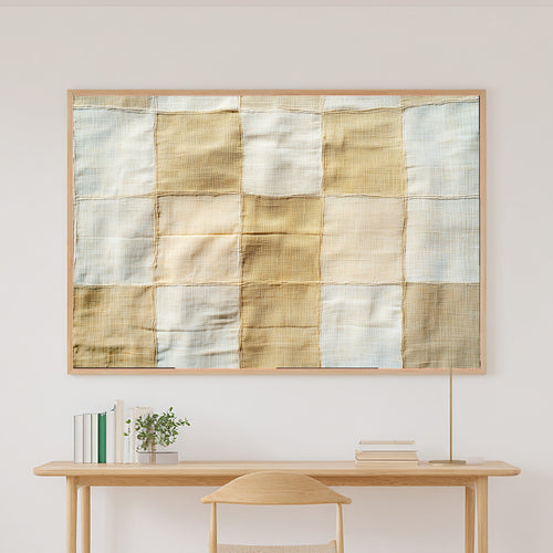 Abstract Khaki Linen Grid Fine Art Canvas, Warm Earth-Tone Abstract, Modern Living Room Wall Decor, Birthday Gift for Her — abstract-khaki-linen-grid-canvas-print.jpg