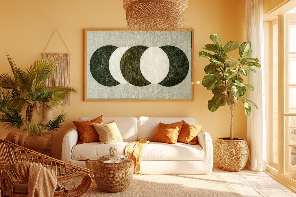 Abstract Muted Olive Half Moons Museum-Quality Canvas, Warm Earth-Tone Abstract, Modern Living Room Wall Decor, Gift for Creatives — abstract-muted-olive-half-moons-room-5-wall-art.jpg