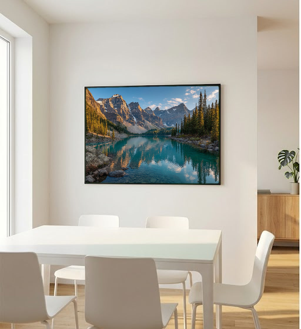 Abstract Ocean Canvas Wall Art - Blue Fluid Art Print, Modern Decor, Teal Gold, Stretched Canvas — abstract ocean blue bedroom wall art