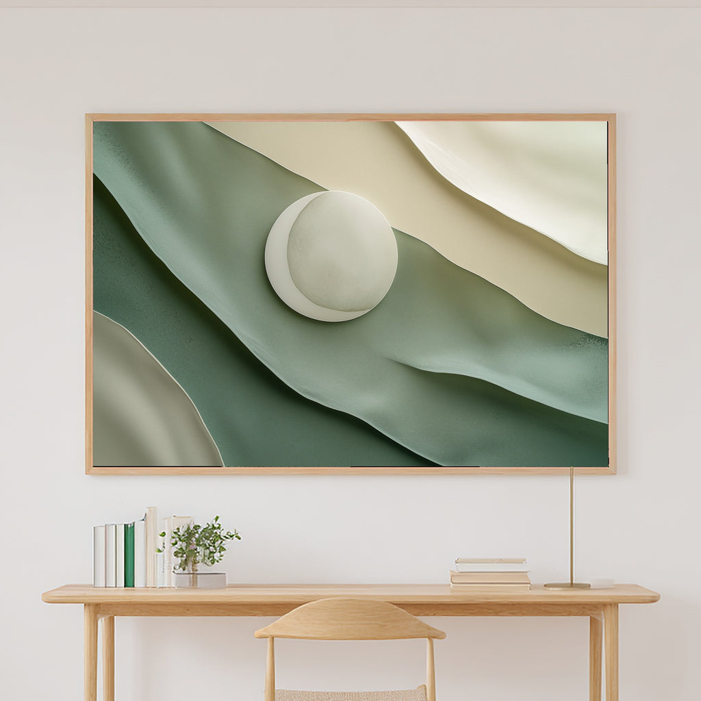 Abstract Sage Moonscape Layers Stretched Canvas Print, Warm Earth-Tone Abstract Print, Modern Living Room Inspiration, Gift for Home Owners — abstract-sage-moonscape-layers-canvas-print.jpg