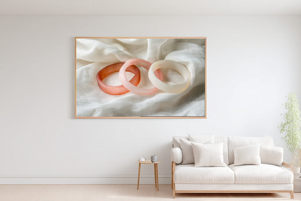 Abstract Washed Coral Rings Museum-Quality Canvas, Calm Coastal Seascape, Hazy Coastal Blue Beach House Art, Meaningful Gift for Art Lovers — abstract-washed-coral-rings-bedroom-wall-art.jpg