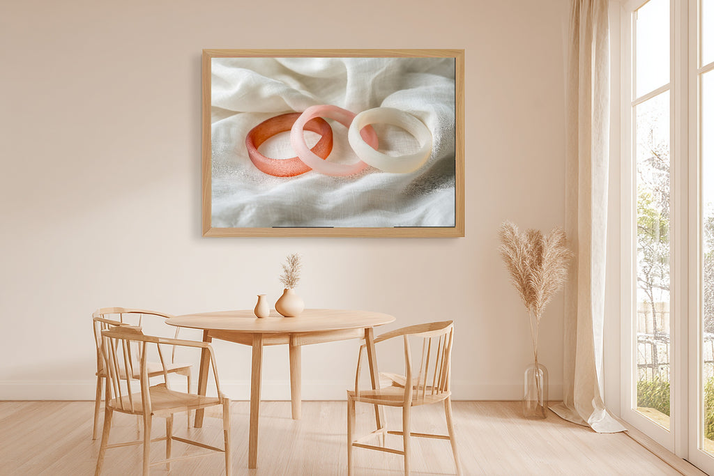 Abstract Washed Coral Rings Museum-Quality Canvas, Calm Coastal Seascape, Hazy Coastal Blue Beach House Art, Meaningful Gift for Art Lovers — abstract-washed-coral-rings-dining-room-wall-art.jpg