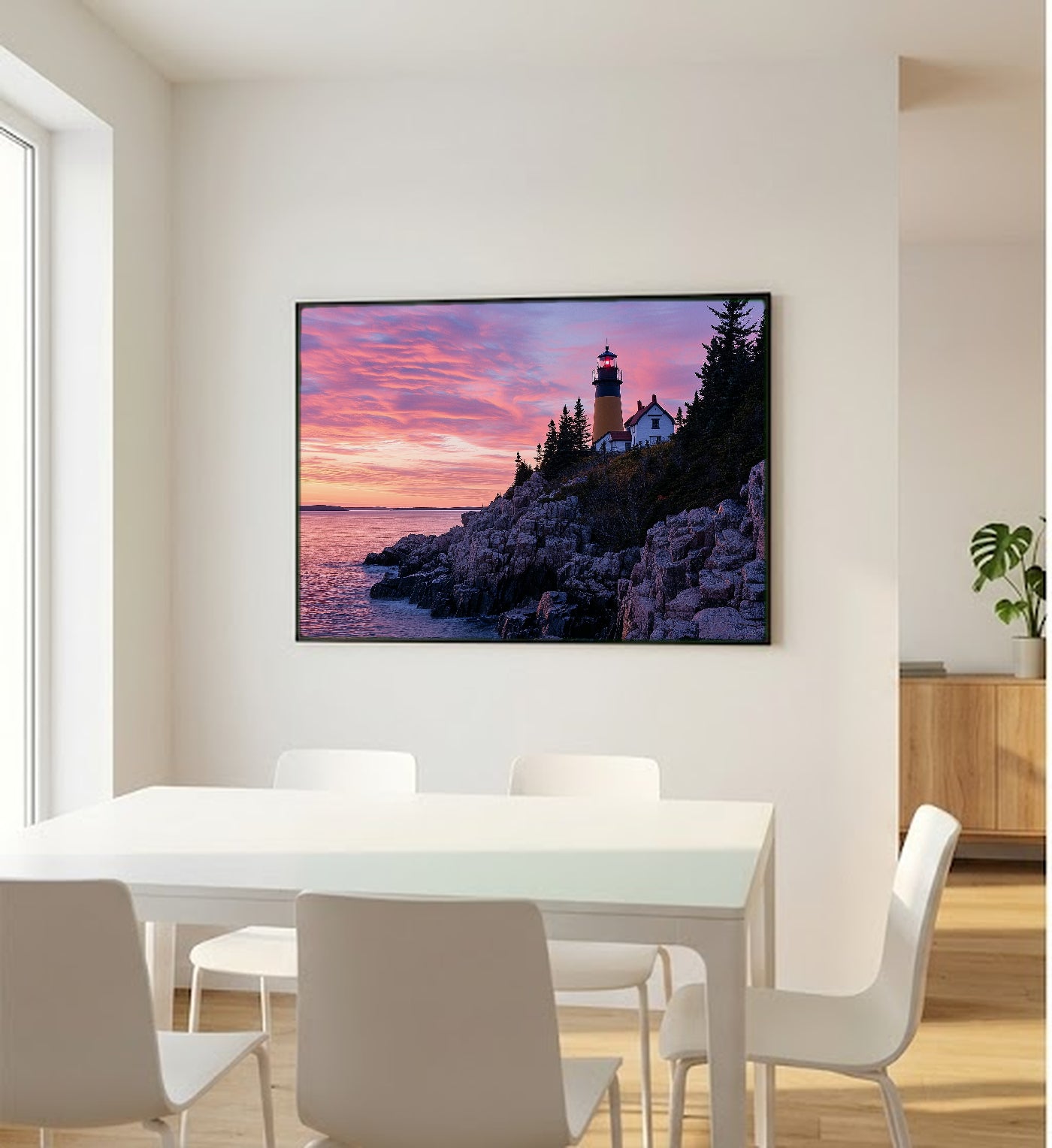 Acadia Maine Canvas Wall Art | Retro National Park Poster Print, Coastal New England Decor, Stretched Canvas — acadia-maine-retro-poster-bedroom-wall-art.jpg