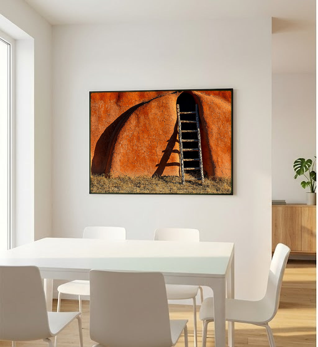 Adobe Pueblo Canvas Wall Art | Architectural Study Print, Southwest Decor, Stretched Canvas — adobe-pueblo-architectural-study-bedroom-wall-art.jpg