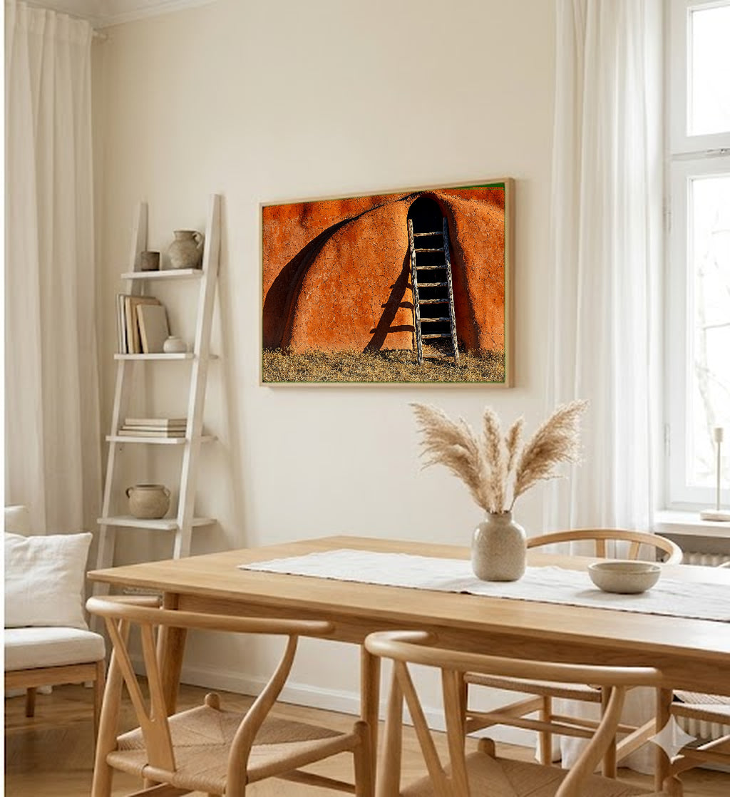 Adobe Pueblo Canvas Wall Art | Architectural Study Print, Southwest Decor, Stretched Canvas — adobe-pueblo-architectural-study-dining-room-wall-art.jpg