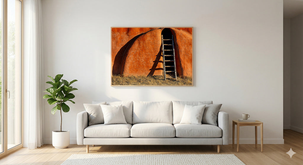 Adobe Pueblo Canvas Wall Art | Architectural Study Print, Southwest Decor, Stretched Canvas — adobe-pueblo-architectural-study-living-room-wall-art.jpg