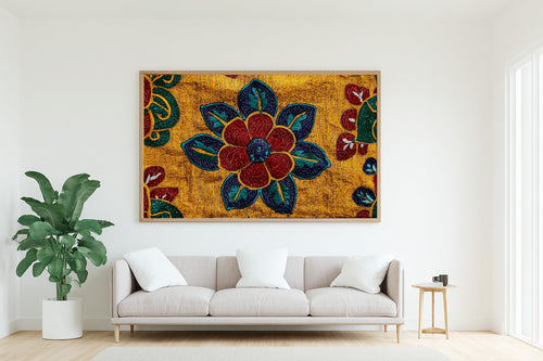 Afrobohemian Ankara Wax Print Stretched Canvas Print for the Home Office, Warm Safari Landscape, Warm Soulful Tones — afrobohemian-ankara-wax-print-living-room-wall-art.jpg