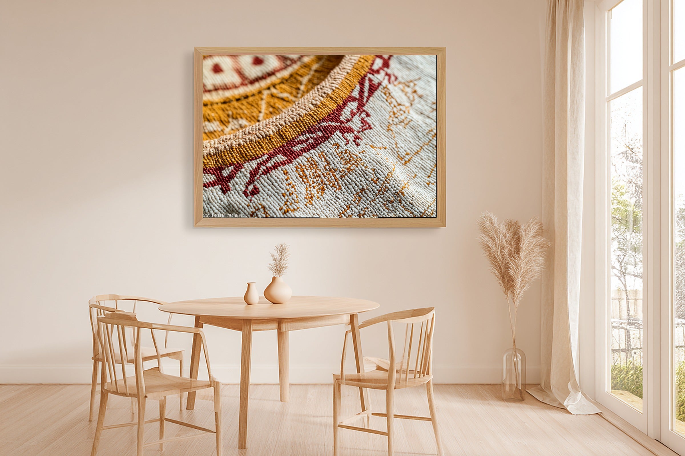 Afrobohemian Ethiopian Telet Weave Museum-Quality Canvas, Bold African Wall Decor, Soft Dreamy Glow Home Office Art — afrobohemian-ethiopian-telet-weave-dining-room-wall-art.jpg