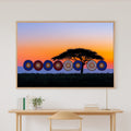 Afrobohemian Maasai Beadwork Sunrise Canvas Print | Afrobohemian Textile Art | Living Room Decor | Perfect Anniversary Gift — afrobohemian-maasai-beadwork-sunrise-canvas-print.jpg