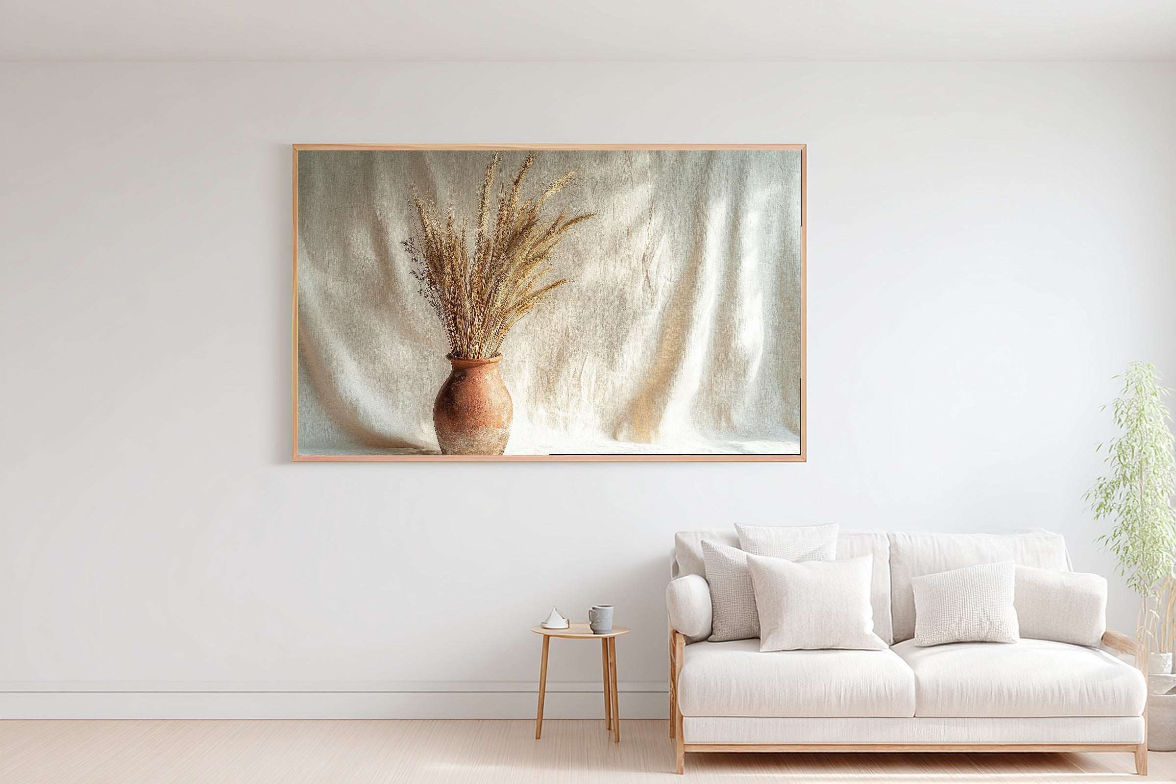 Aged Terracotta Dried Grass Wall Art Canvas, Soft Painterly Print, Soft Dreamy Glow Home Office Art, Move-In Gift Idea — aged-terracotta-dried-grass-bedroom-wall-art.jpg