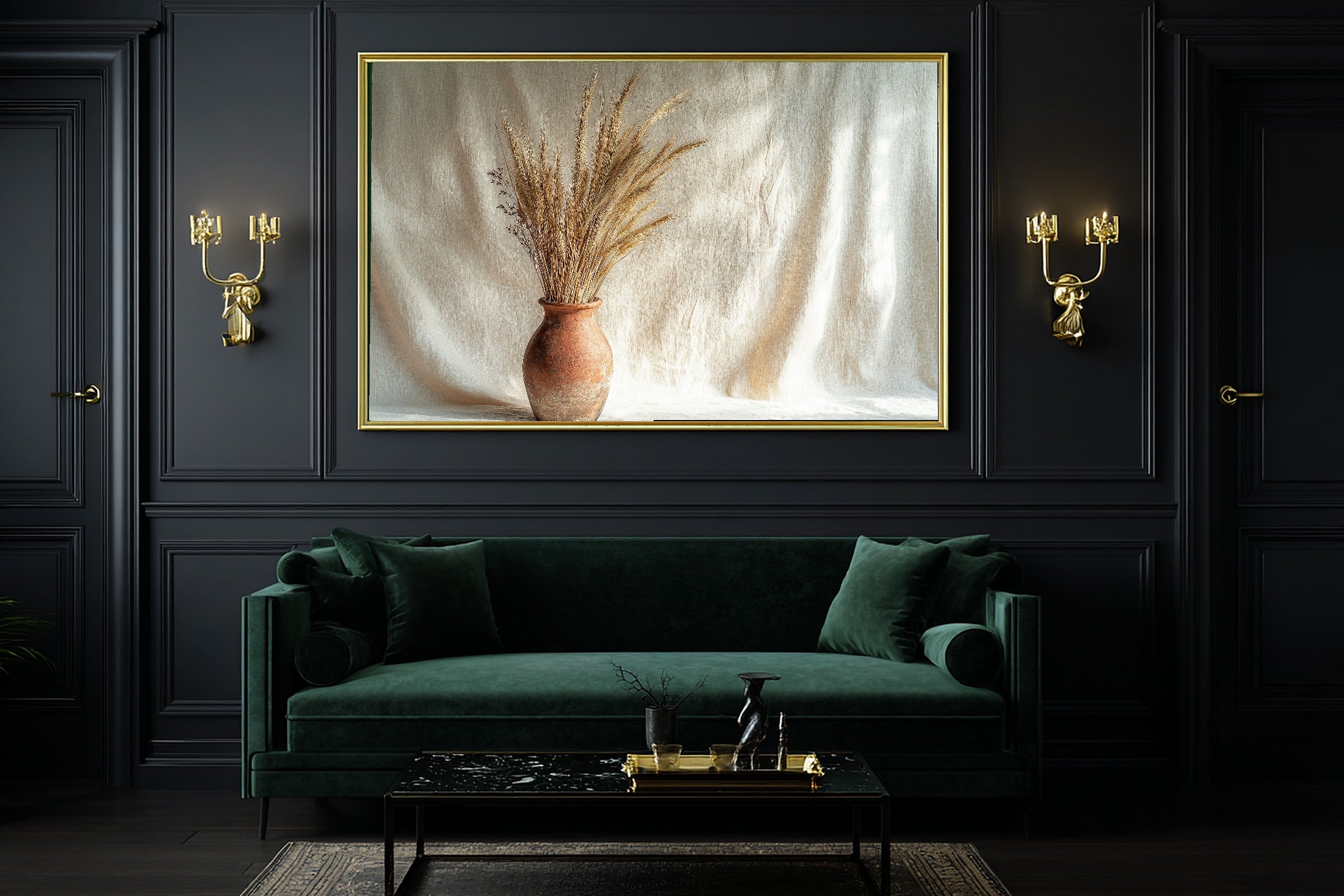 Aged Terracotta Dried Grass Wall Art Canvas, Soft Painterly Print, Soft Dreamy Glow Home Office Art, Move-In Gift Idea — aged-terracotta-dried-grass-office-wall-art.jpg