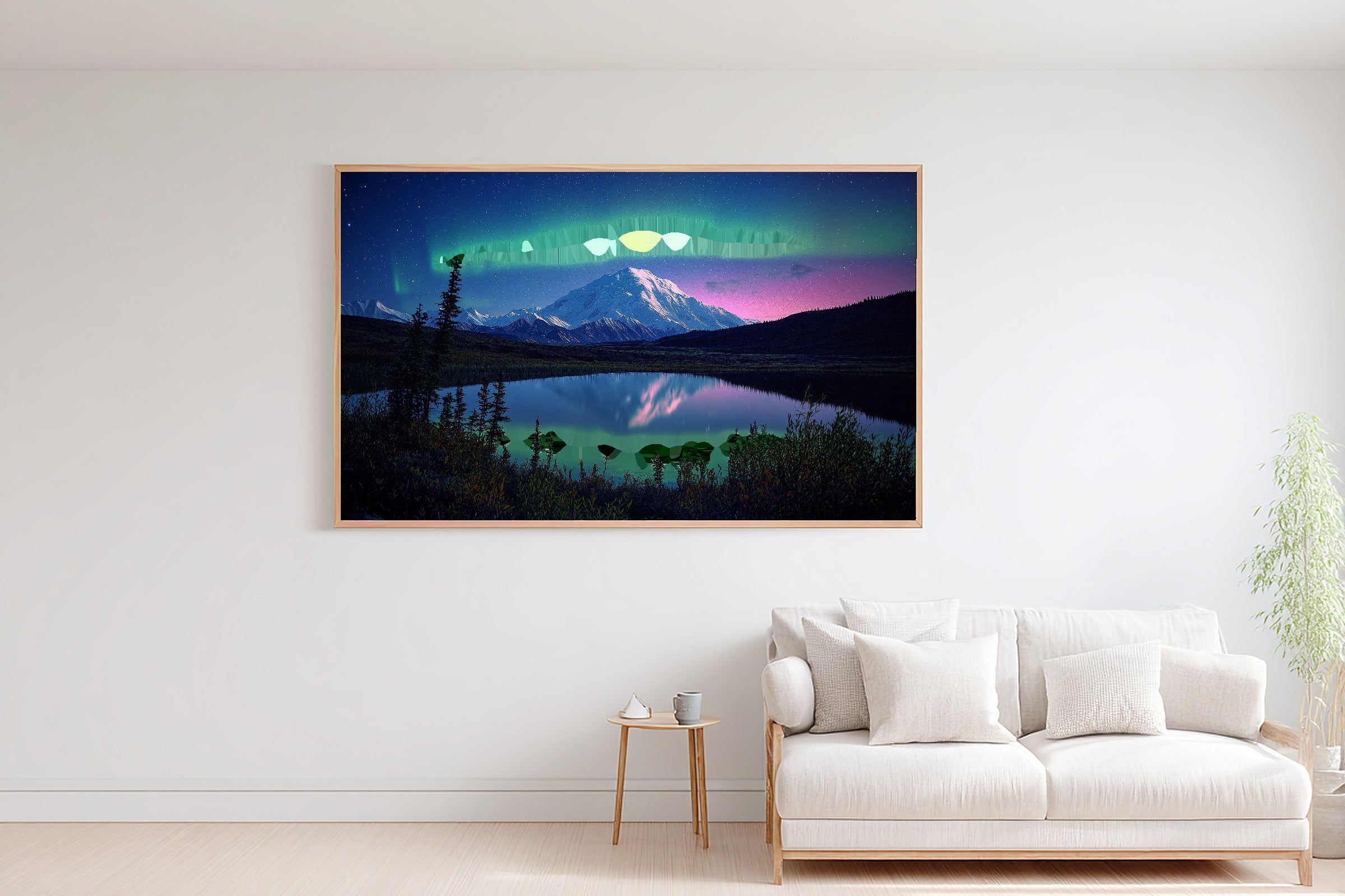 A Dreamy Alaska Denali Aurora Soft Nordic Print — Dreamy Wall Art for the Bedroom, Giclée on Canvas — alaska-denali-aurora-bedroom-wall-art.jpg