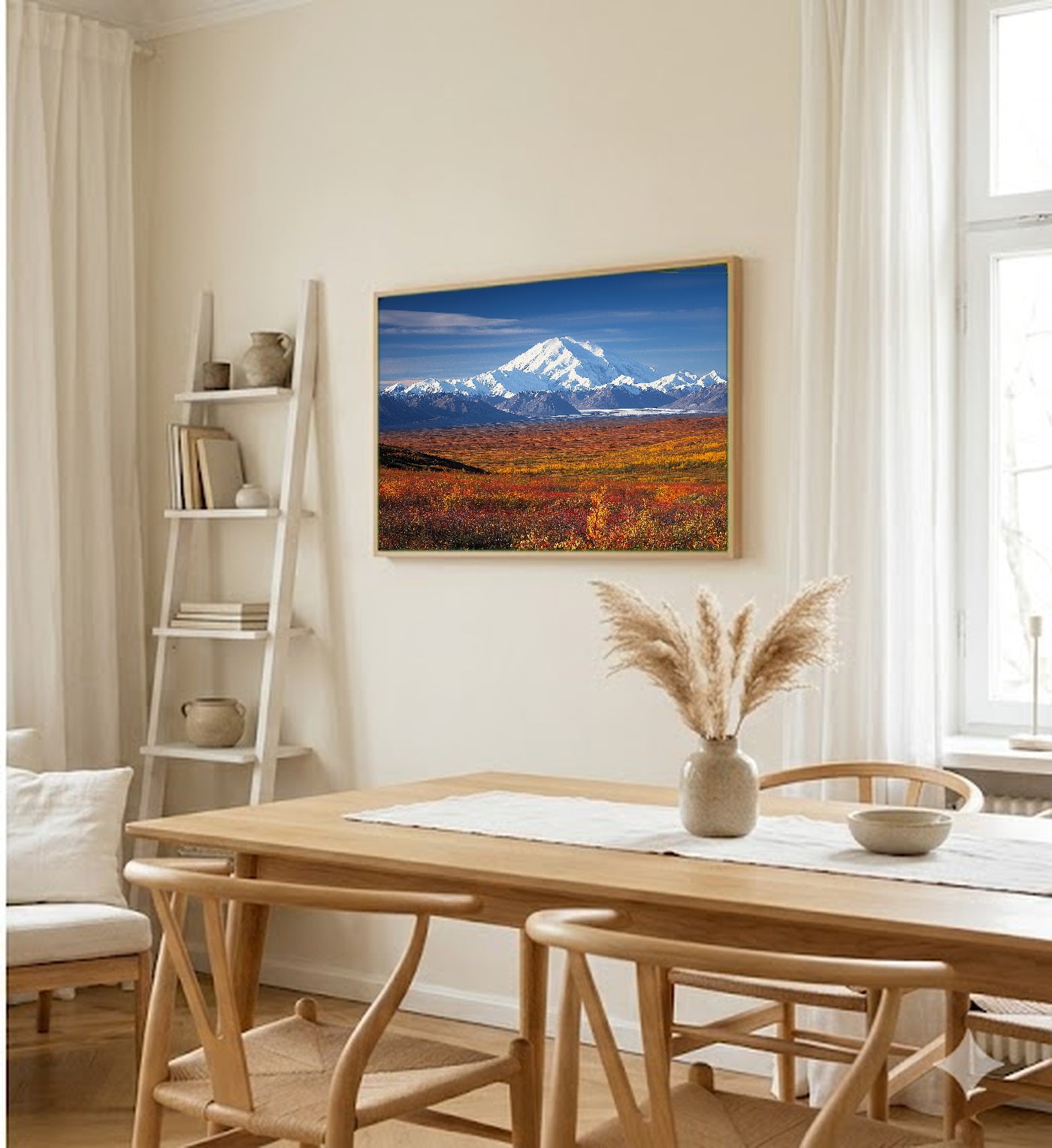 Denali Canvas Wall Art | Alaska Mountain Print, Wilderness Landscape, Nature Decor, Stretched Canvas — alaska-denali-dining-room-wall-art.jpg