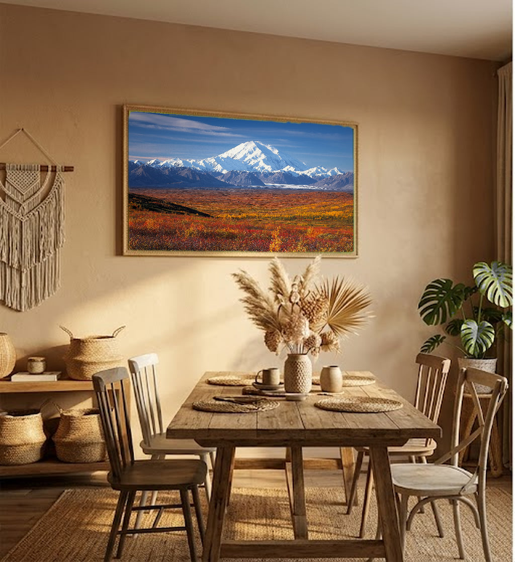 Denali Canvas Wall Art | Alaska Mountain Print, Wilderness Landscape, Nature Decor, Stretched Canvas — alaska-denali-hallway-wall-art.jpg