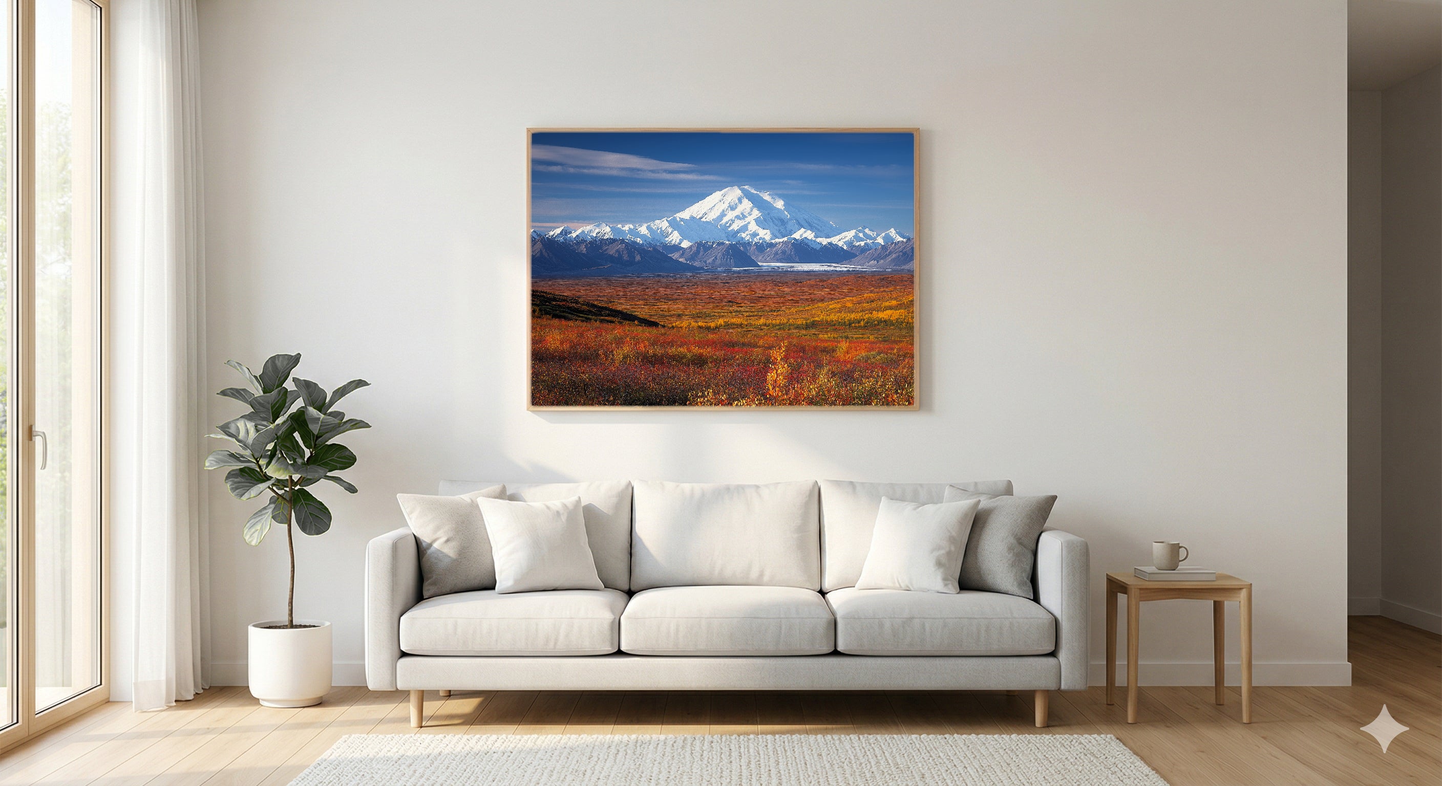Denali Canvas Wall Art | Alaska Mountain Print, Wilderness Landscape, Nature Decor, Stretched Canvas — alaska-denali-living-room-wall-art.jpg
