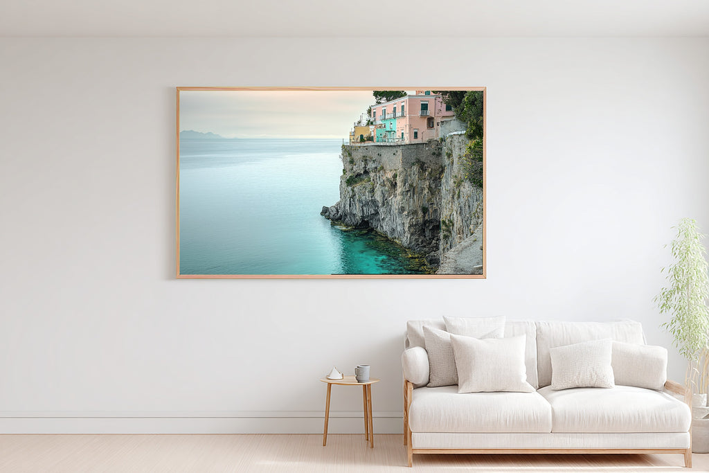 Hand-picked Amalfi Coast Sunset Minimal Giclée Print — Cozy Warm Gallery for the Living Room, Ready-to-Hang Art Lover in Your Life Gift — amalfi-coast-sunset-minimal-bedroom-wall-art.jpg