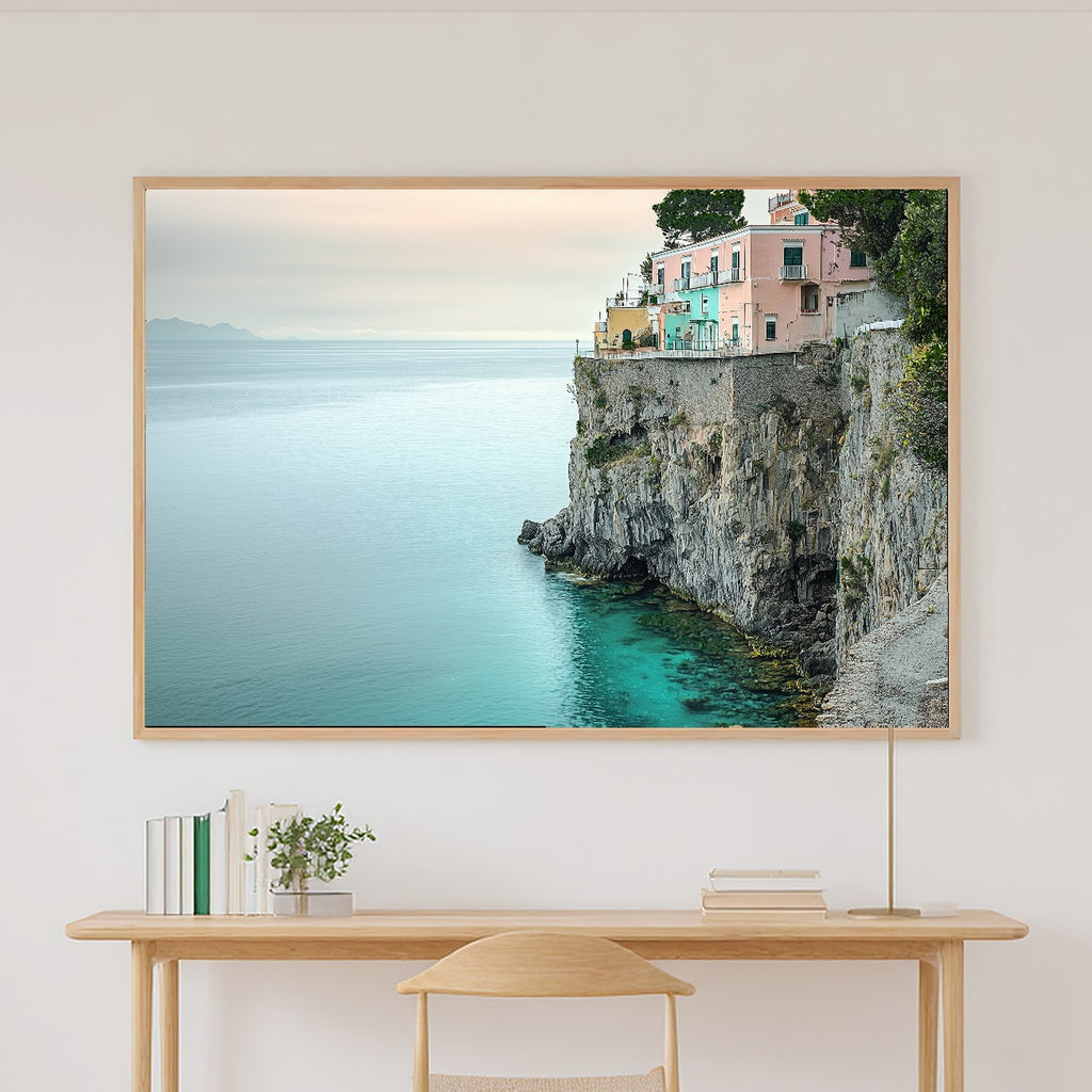 Hand-picked Amalfi Coast Sunset Minimal Giclée Print — Cozy Warm Gallery for the Living Room, Ready-to-Hang Art Lover in Your Life Gift — amalfi-coast-sunset-minimal-canvas-print.jpg